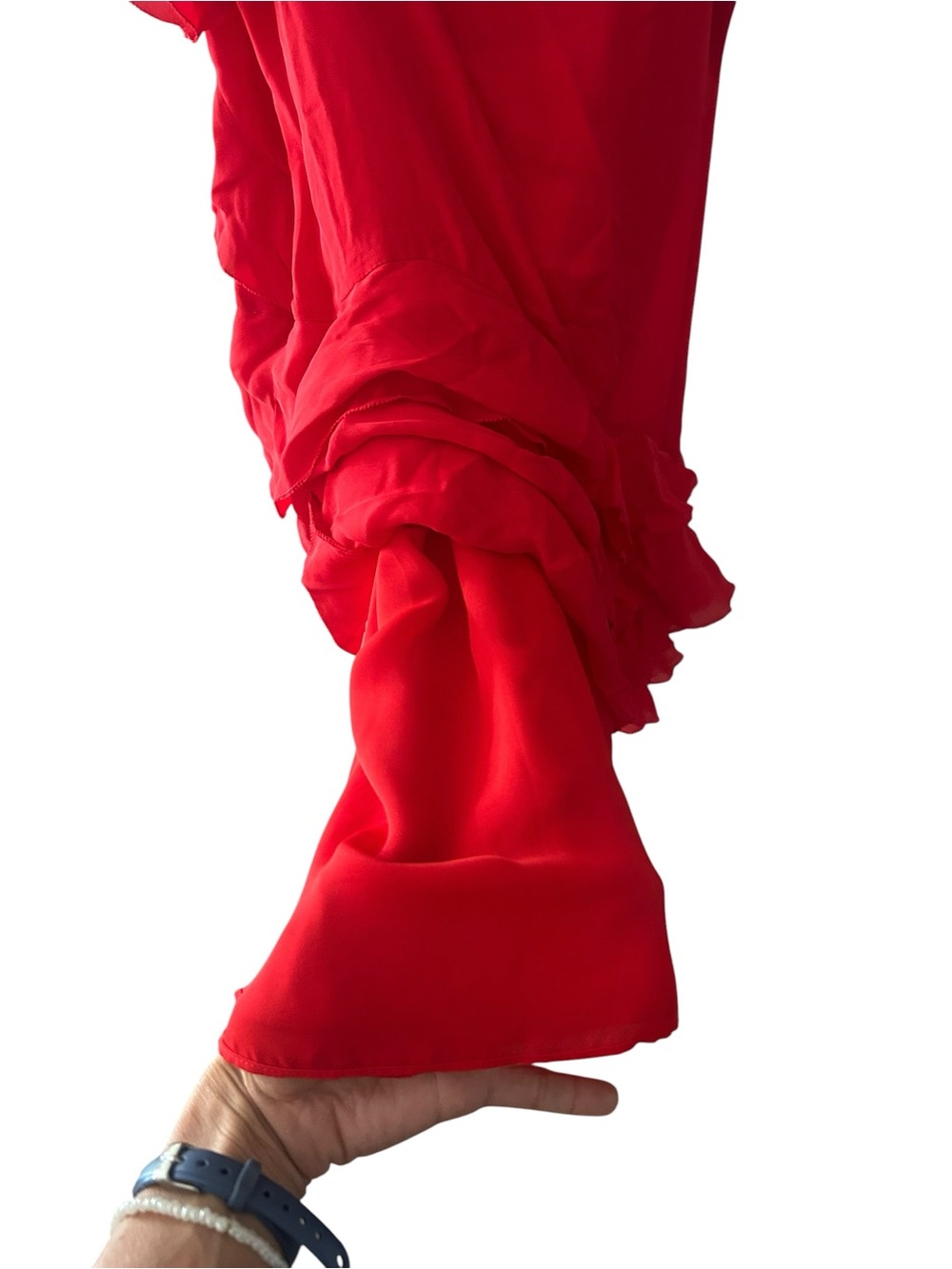 Parker Red Silk Strappy Sleeveless Tiered Ruffle Athena Mini Dress- Sz XS - Picture 5 of 14